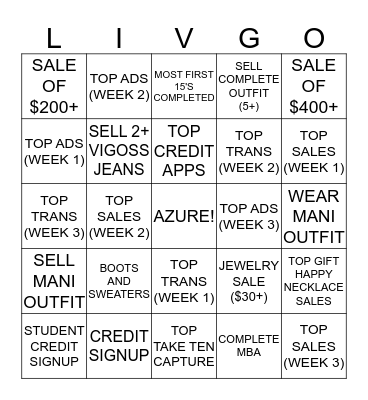 maurices! Bingo Card