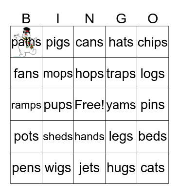 CVCs Bingo Card