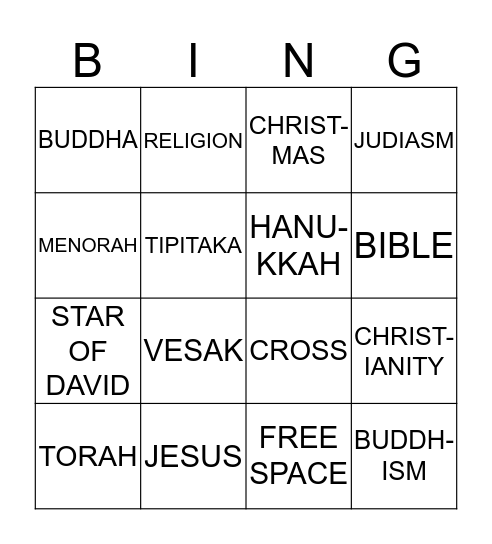 Duty to God 2018 - Bear Den 2 Bingo Card