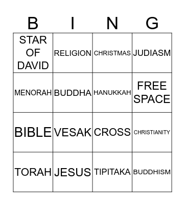 Duty to God 2018 - Bear Den 2 Bingo Card