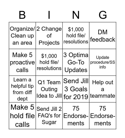 Sales Support Christmas BINGO! Bingo Card