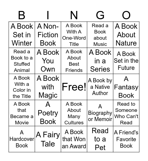 Book Bingo Card