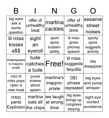 TB Survival Bingo Card