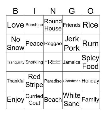 JAMAICA BINGO Card