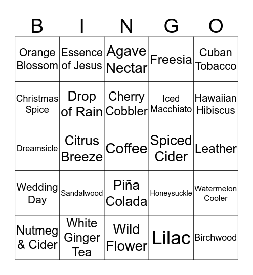 BINGO BASKET Bingo Card