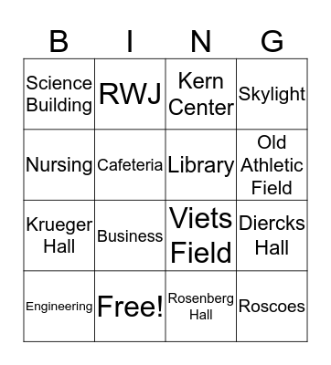 MSOE Holiday Bingo Card