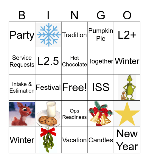 Team Holiday Bingo  Bingo Card
