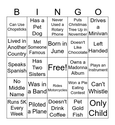Bingo Card