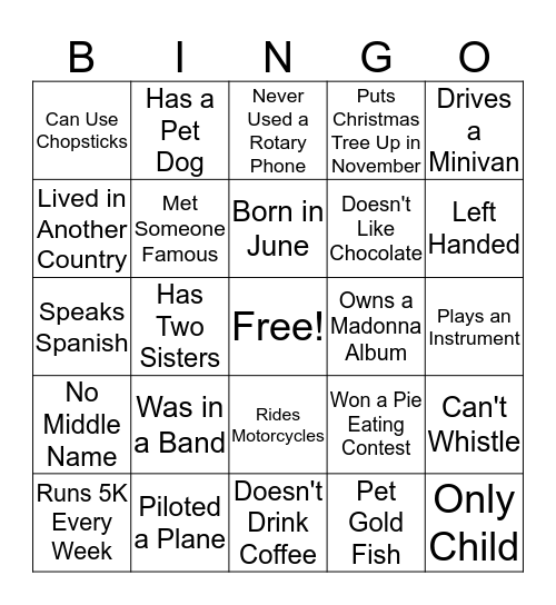 Bingo Card