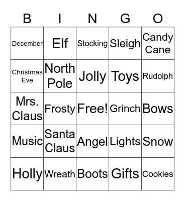 SANTA Bingo Card