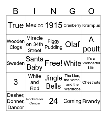 Owens Christmas Bingo! Bingo Card