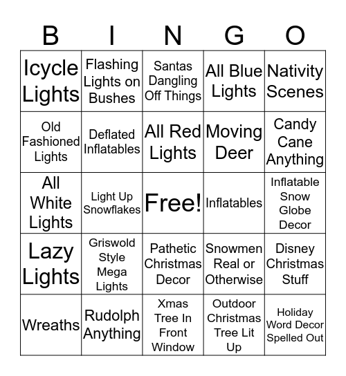 Christmas Light Bingo