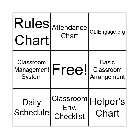 Building Classroom Community Bingo Card