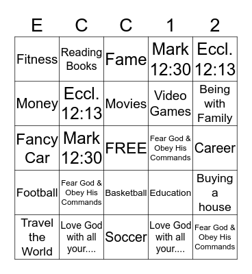 WHAT IS THE SECRET TO LIFE?? Bingo Card