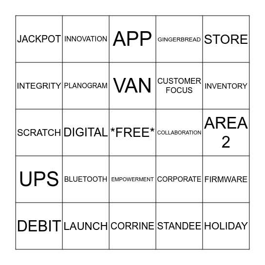 LOTTERY LINGO BINGO Card