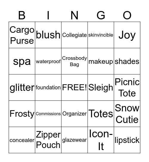 AVON/Thirty-One Bingo Card