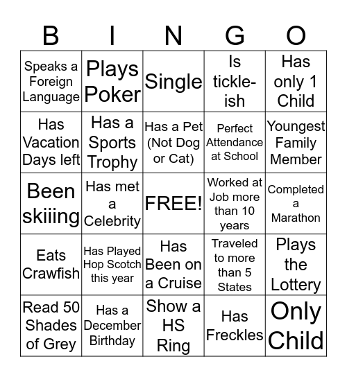 Happy Birthday Bingo Card