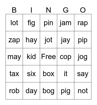 ay,i,o,a Bingo Card
