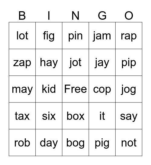 ay,i,o,a Bingo Card