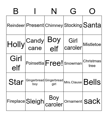 Holiday Bingo Card
