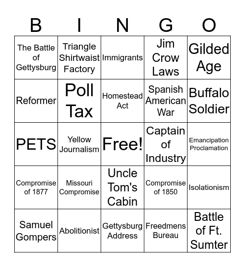 Review Bingo  Bingo Card