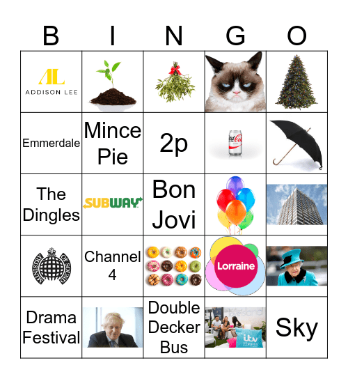 ITV Experiences Merry Mixer Bingo Card