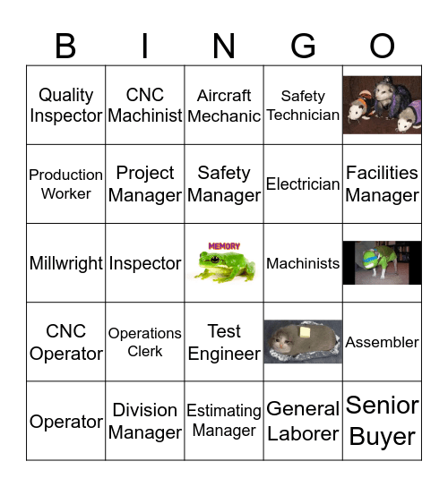 Manufacturing Bingo Card