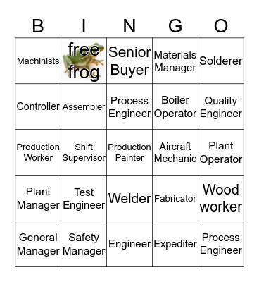 epic manufacturing bingo Card