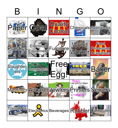 Epic Manufacture Bingo Time Bingo Card