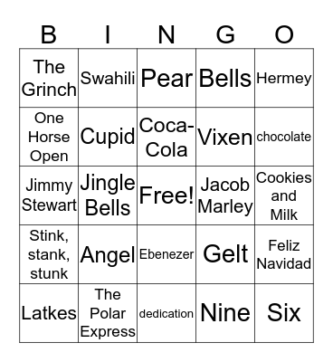 Holiday Trivia BINGO Card