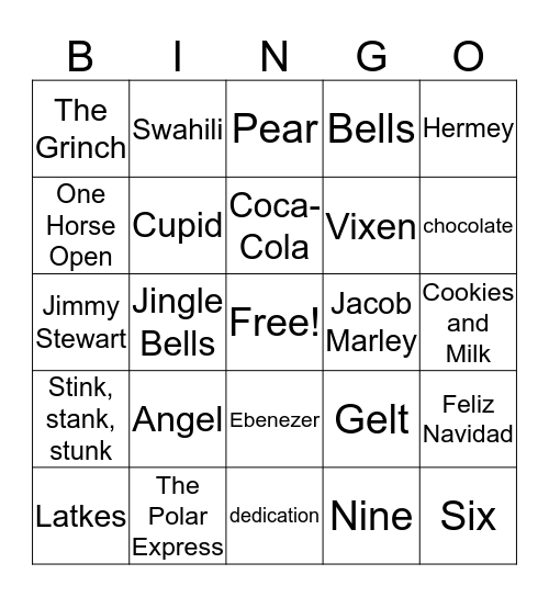 Holiday Trivia BINGO Card