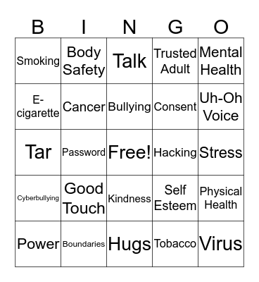 Health Review Bingo Card