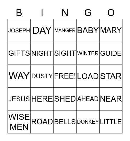 LITTLE DONKEY Bingo Card