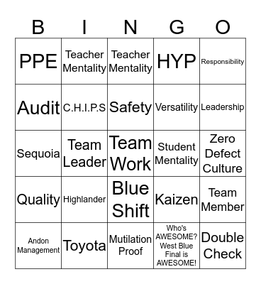 SMC West Blue Final BINGO Card