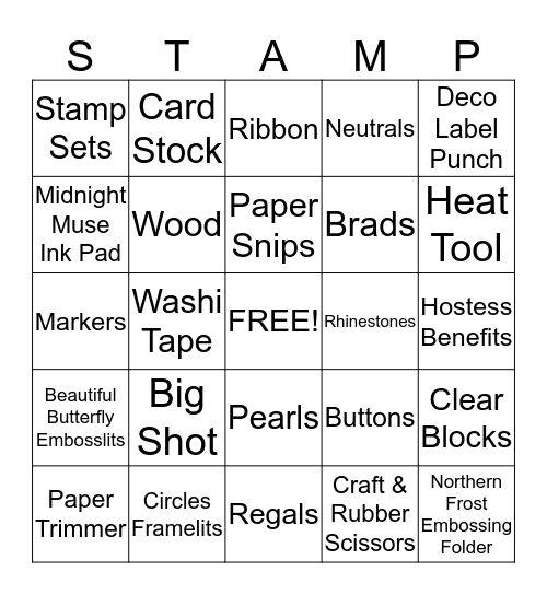 Red Hot Stampers Bingo Card