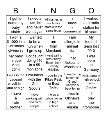 Do you know your co-workers? Bingo Card