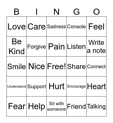 Compassion Bingo Card