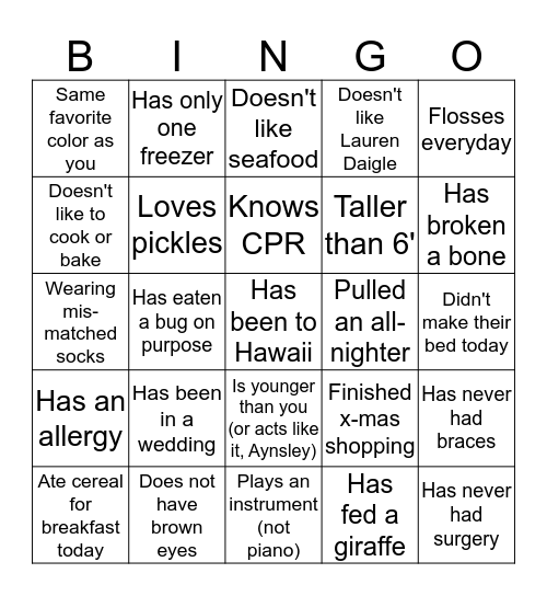 Bingo Card