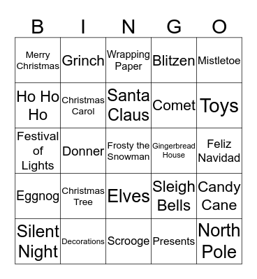Christmas BINGO Card