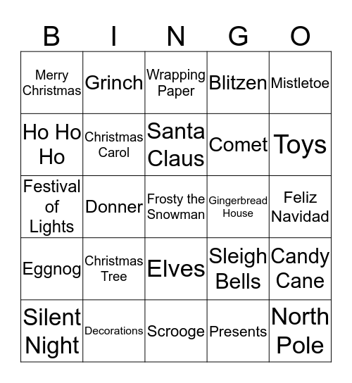 Christmas BINGO Card