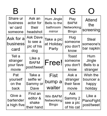 BAFM Networking Bingo! Bingo Card