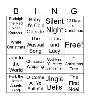 Christmas Bing! Bingo Card