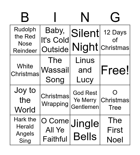 Christmas Bing! Bingo Card