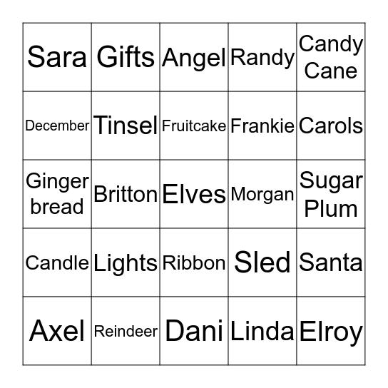 Merry Christmas Bingo! Bingo Card