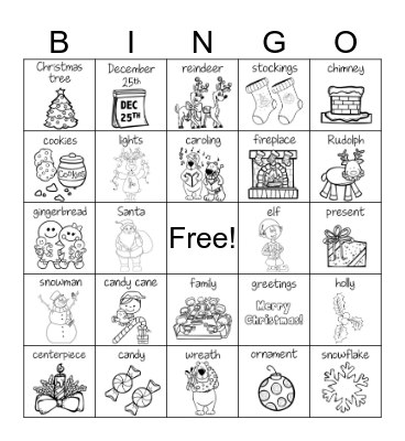 Merry Christmas! Bingo Card