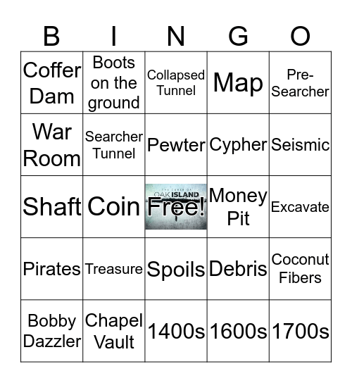 Oak Island Bingo Card