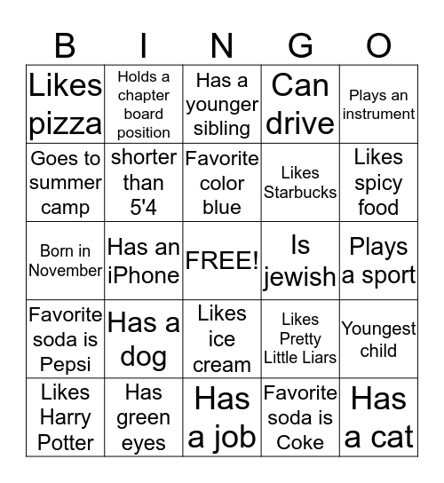 KICKOFF BINGO  Bingo Card
