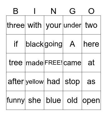 Bingo Card
