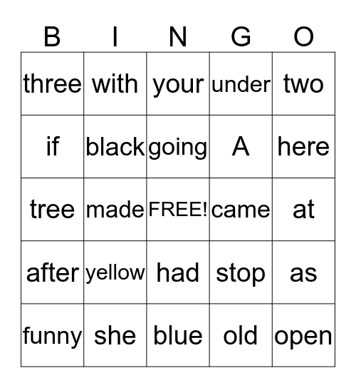 Bingo Card