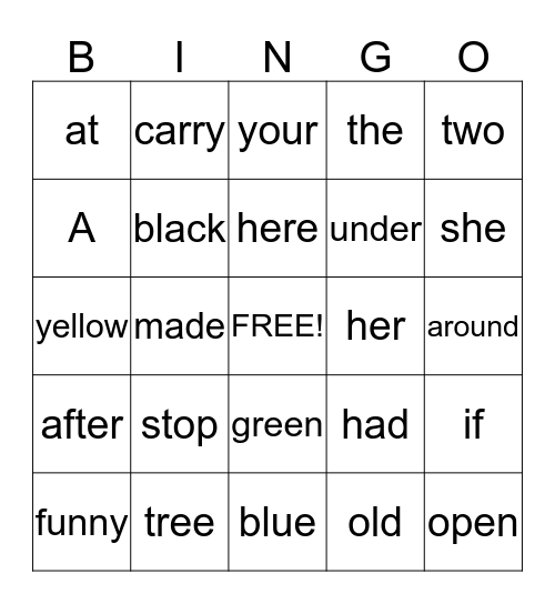 Bingo Card